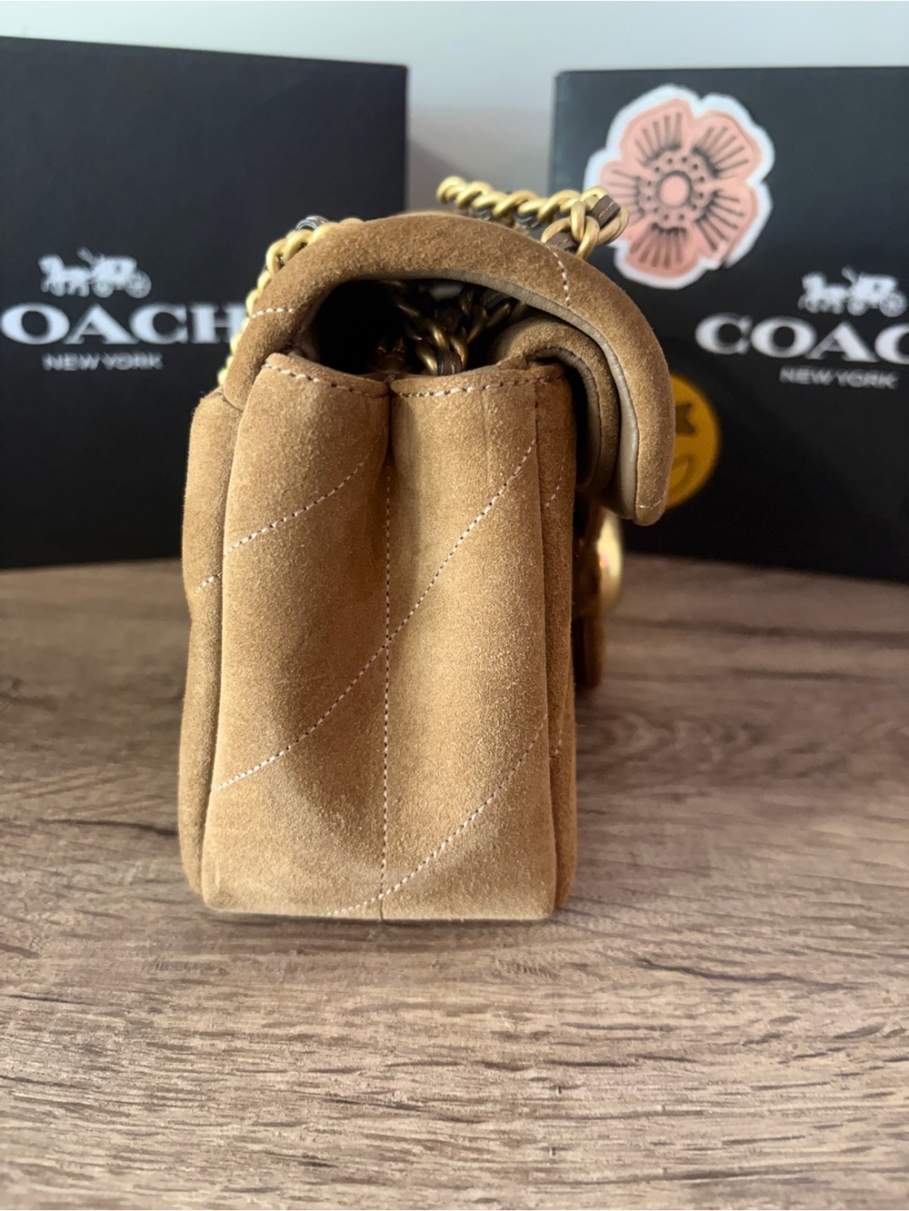 Coach Quilted Tabby 26 Suede Cedar - Picture 2 of 9
